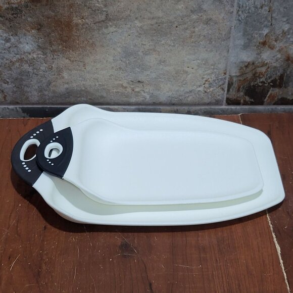 Dexas Chopping Board & Scoop Black White Set of 2 - Picture 1 of 10